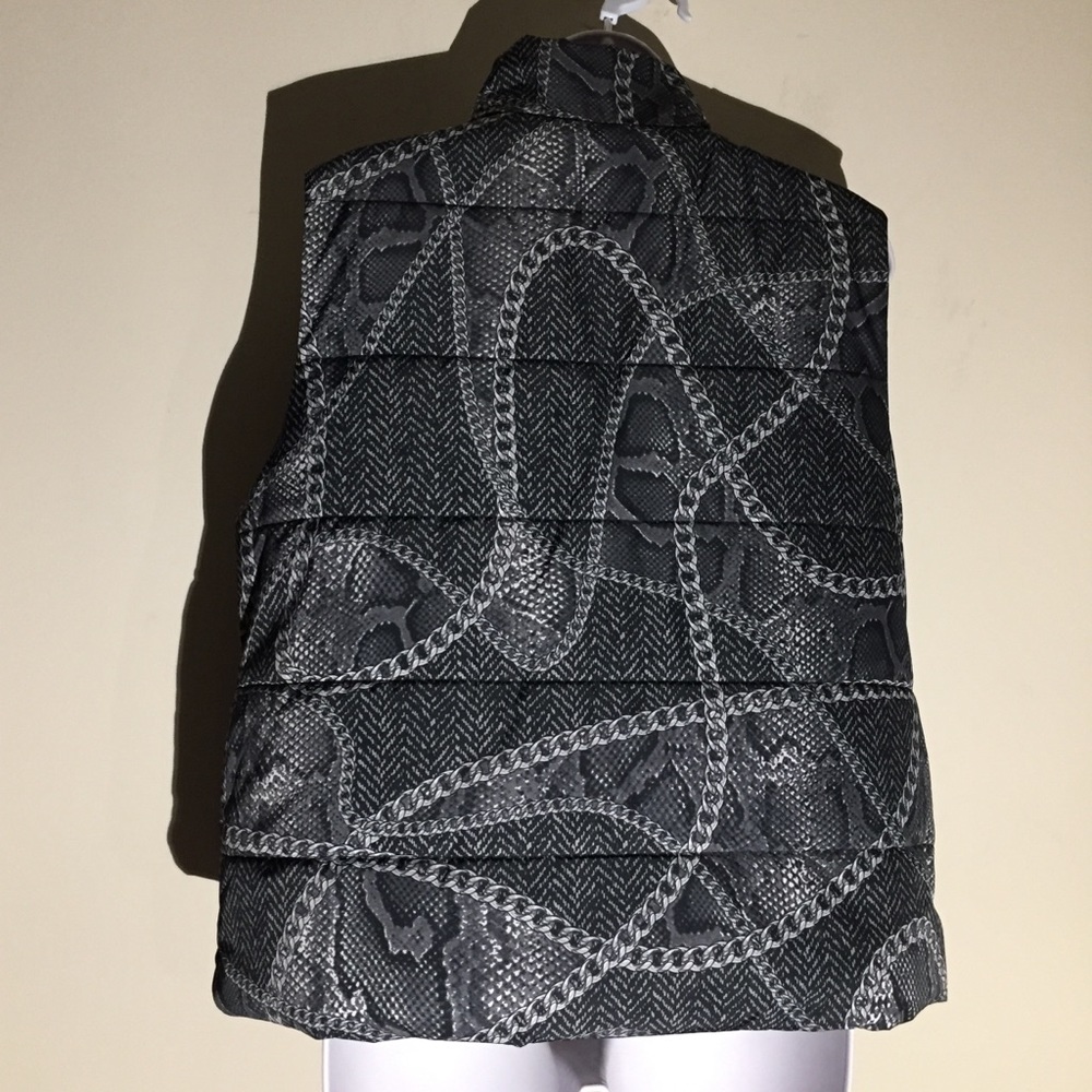 Michael Kors Chain & Python Print Puffer Vest - Picture 3 of 13